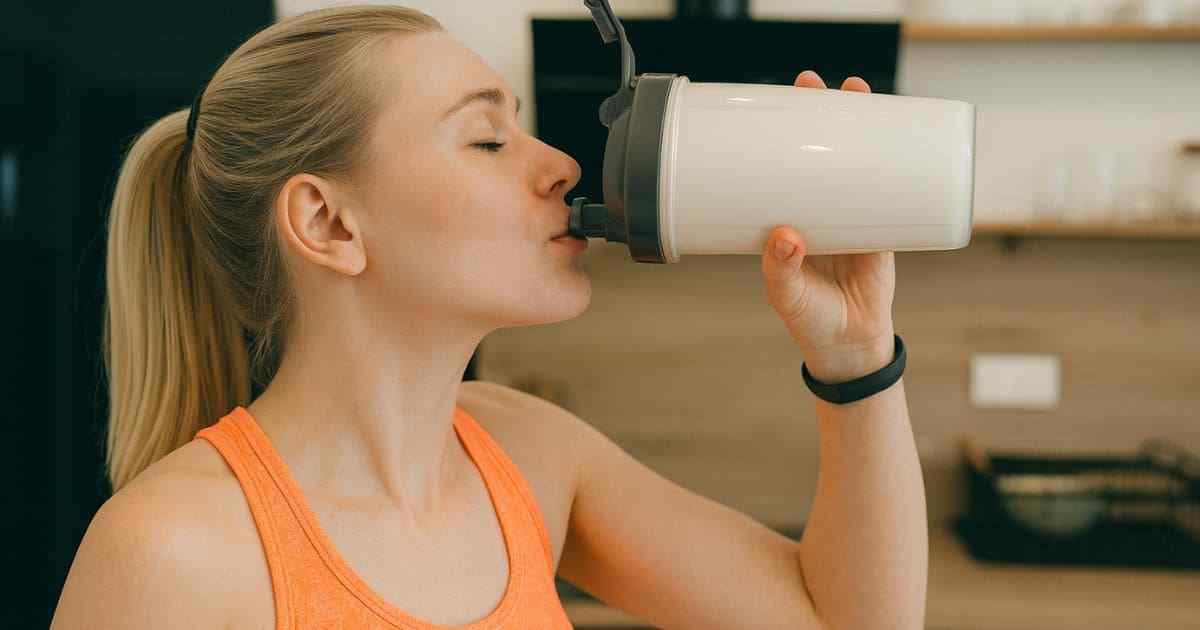 クレアチンを飲んで回復する女性