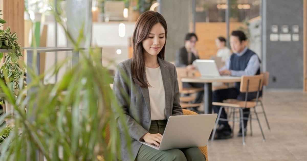 アイディアを考える女性