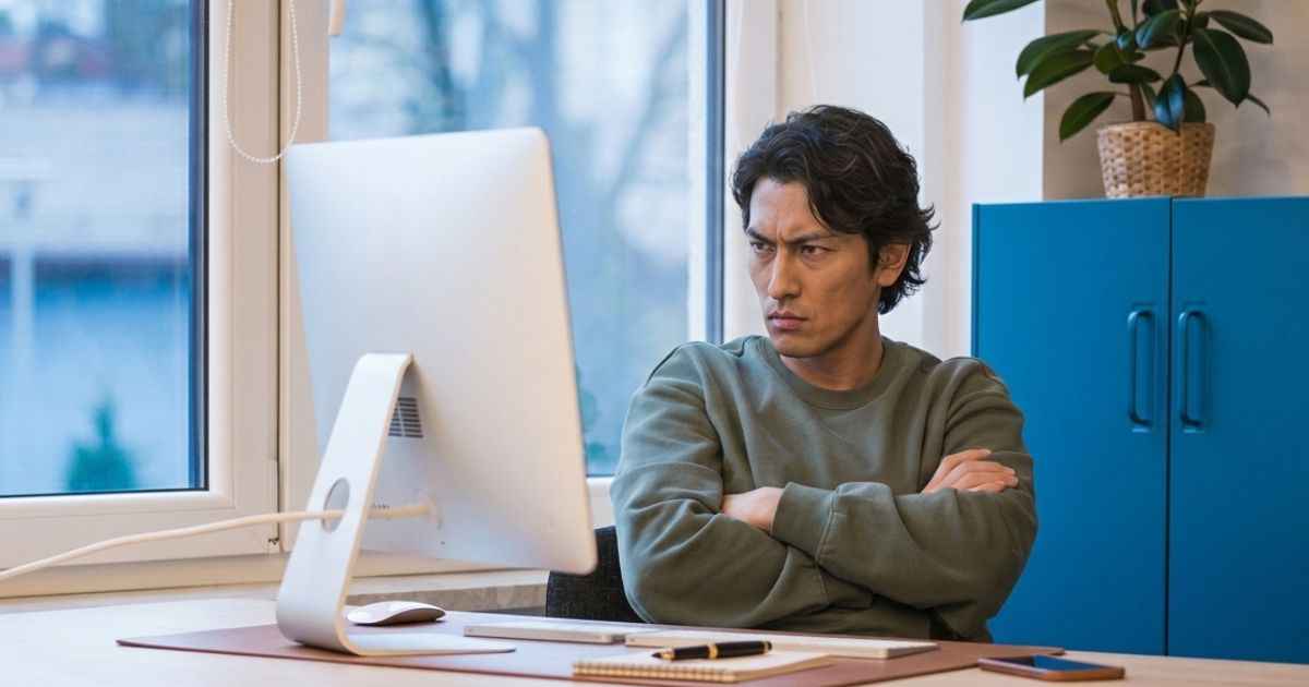 怒りを露わにする男性